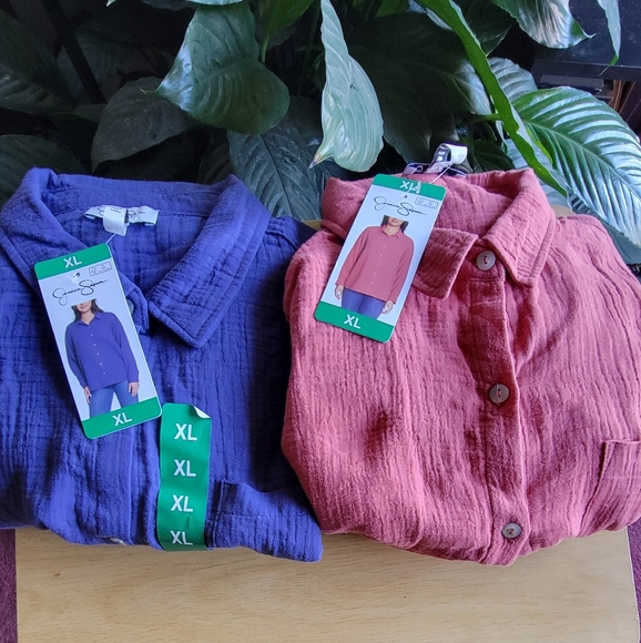 Jessica Simpson Tops - JESSICA SIMPSON 2 pack long-sleeved comfy shirts. Purple and Peach Size XL. NWT